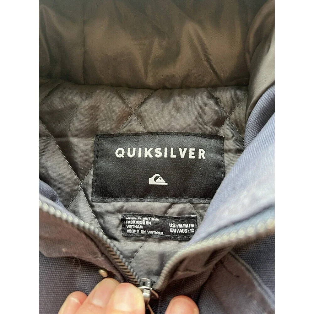 QUIKSILVER Boys Youth Brooks Water Repellant Hooded Insulated Warm Jacket M 12